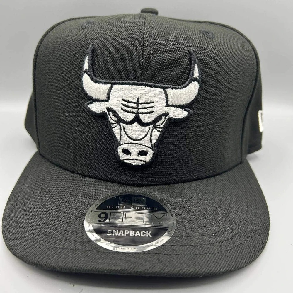 Chicago Bulls‎ Hat Men Black 9Fifty New Era Snap Back Cap New High Crown